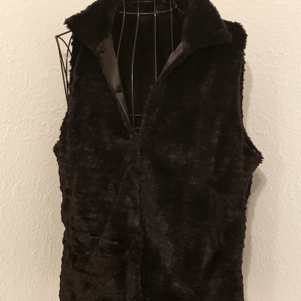 Black Fur Vest